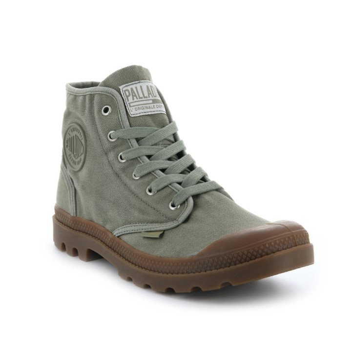 Palladium Pampa Hi Men's Boots Olive | UK V594-PBM